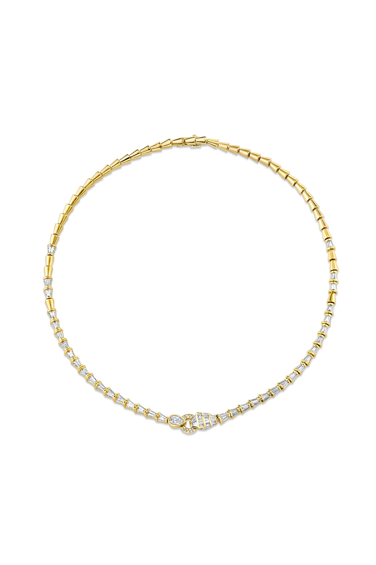 SHAY | YELLOW GOLD DIAMOND SERPENTINE NECKLACE 14.5"