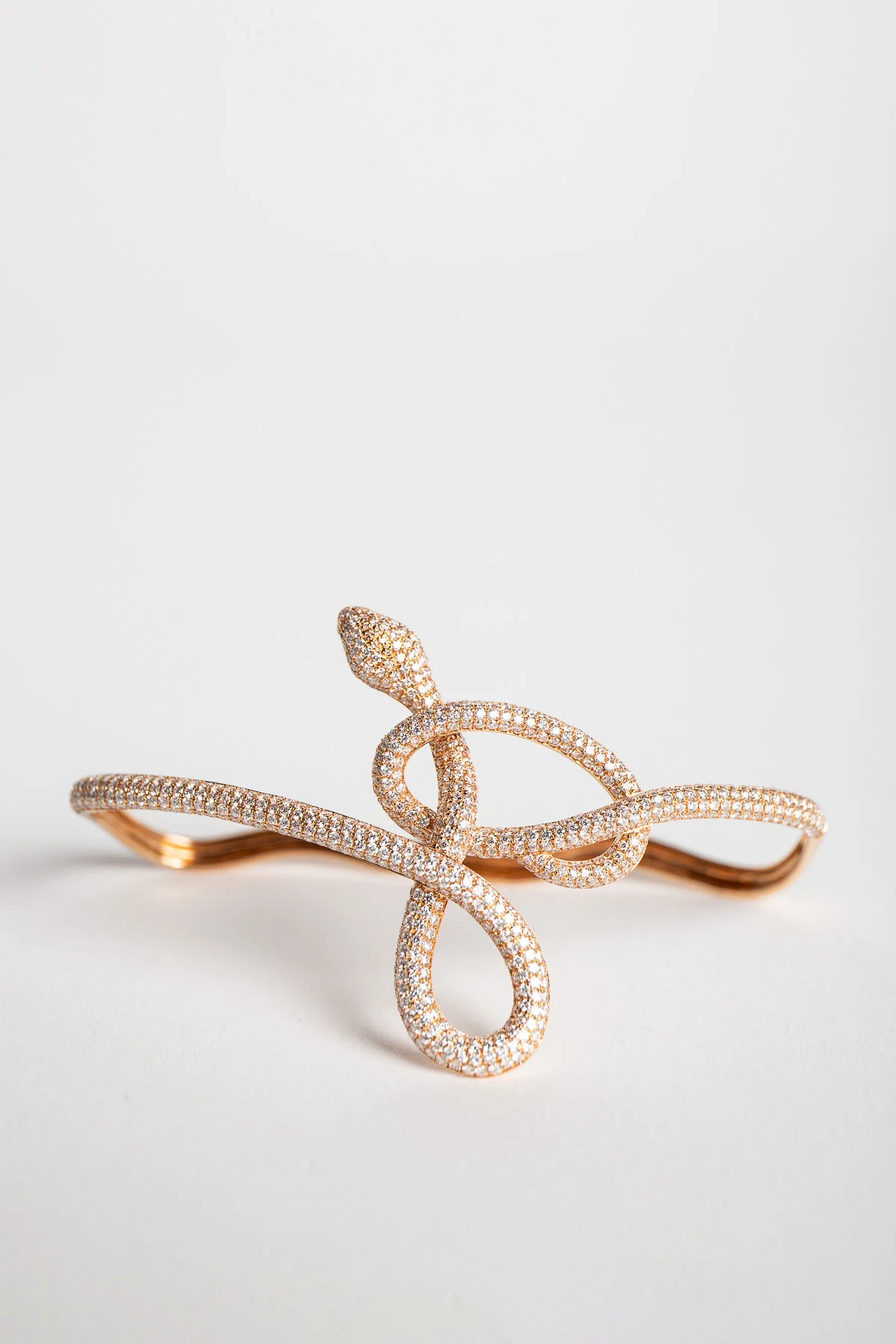 STEFERE | ROSE GOLD & DIAMOND SNAKE PALM RING - Image 2