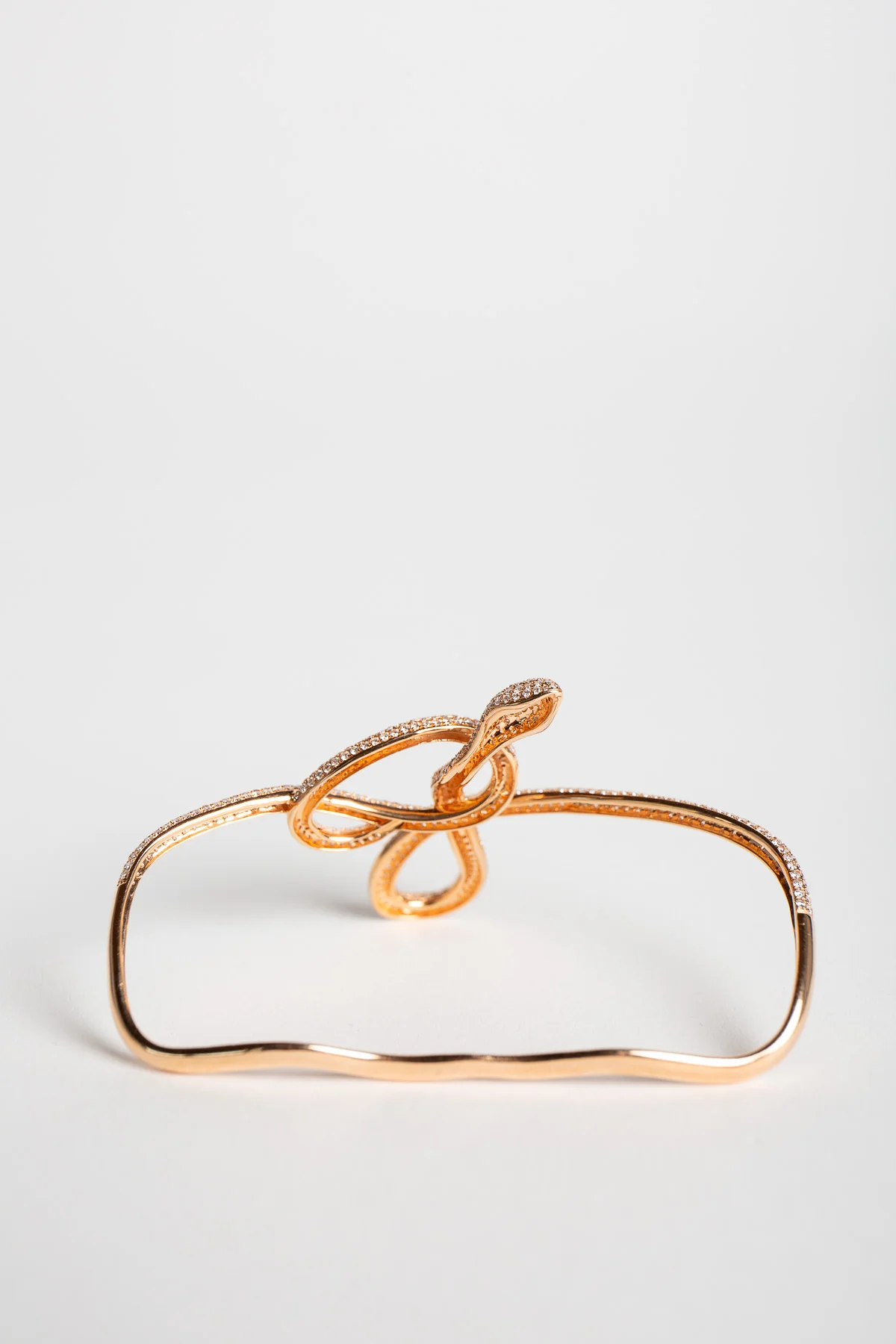 STEFERE | ROSE GOLD & DIAMOND SNAKE PALM RING - Image 4