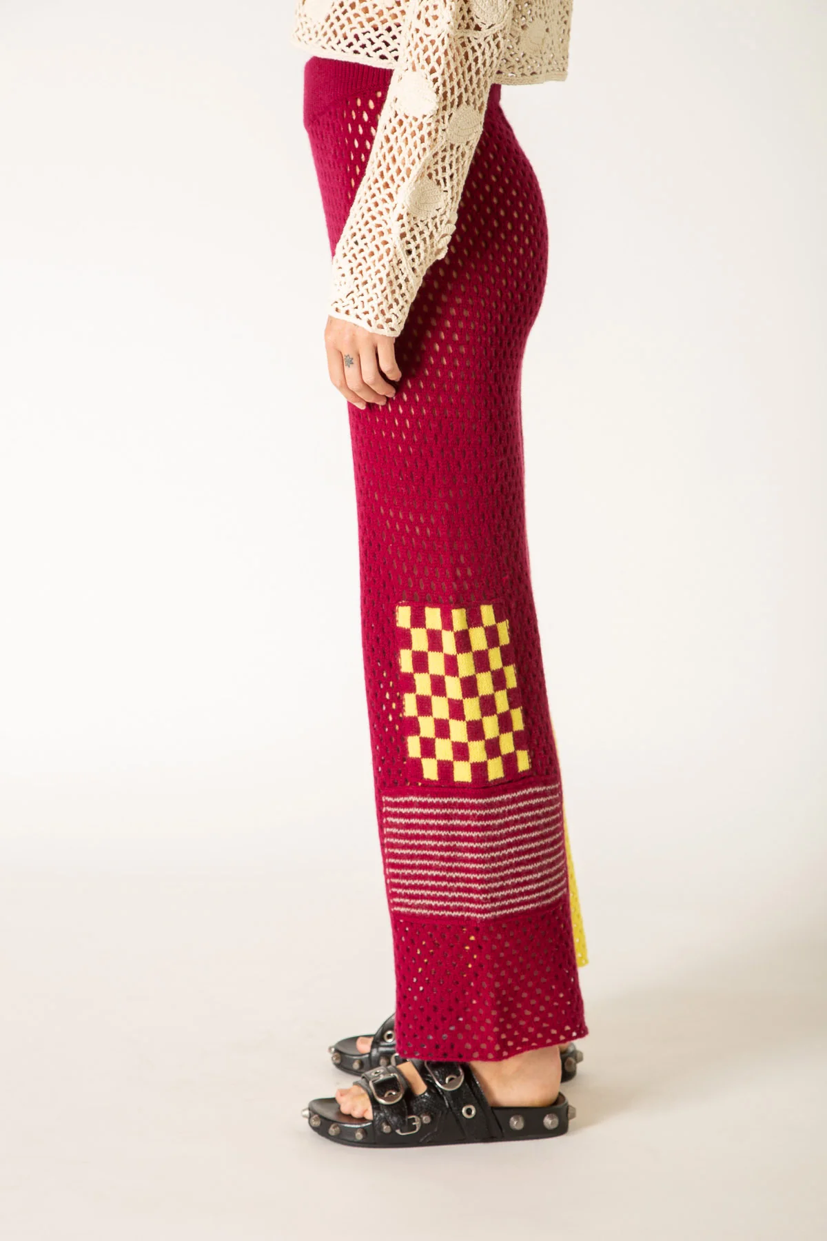 THE ELDER STATESMAN | LOOSE NET PATCHWORK PANTS - Image 3
