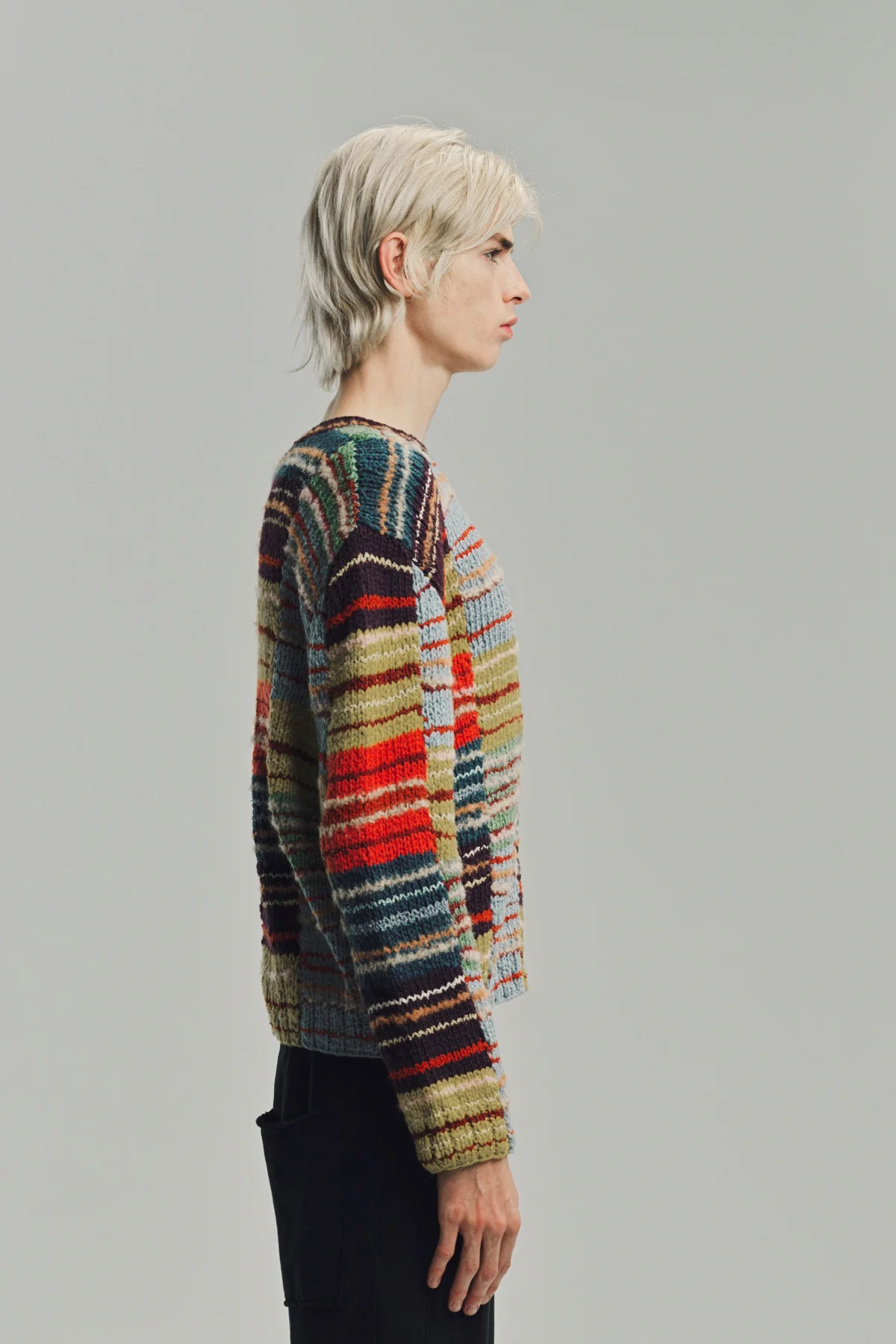 THE ELDER STATESMAN | PATCHWORK SCRAP CREW SWEATER - Image 5