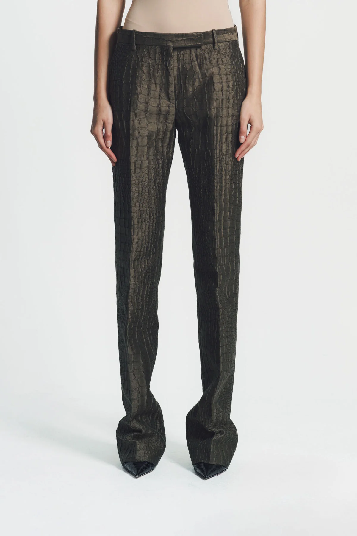 TOM FORD | CROCO JACQUARD TAILORED STRAIGHT PANTS - Image 2