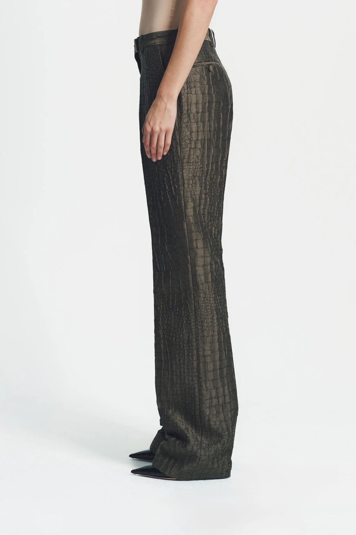 TOM FORD | CROCO JACQUARD TAILORED STRAIGHT PANTS - Image 3