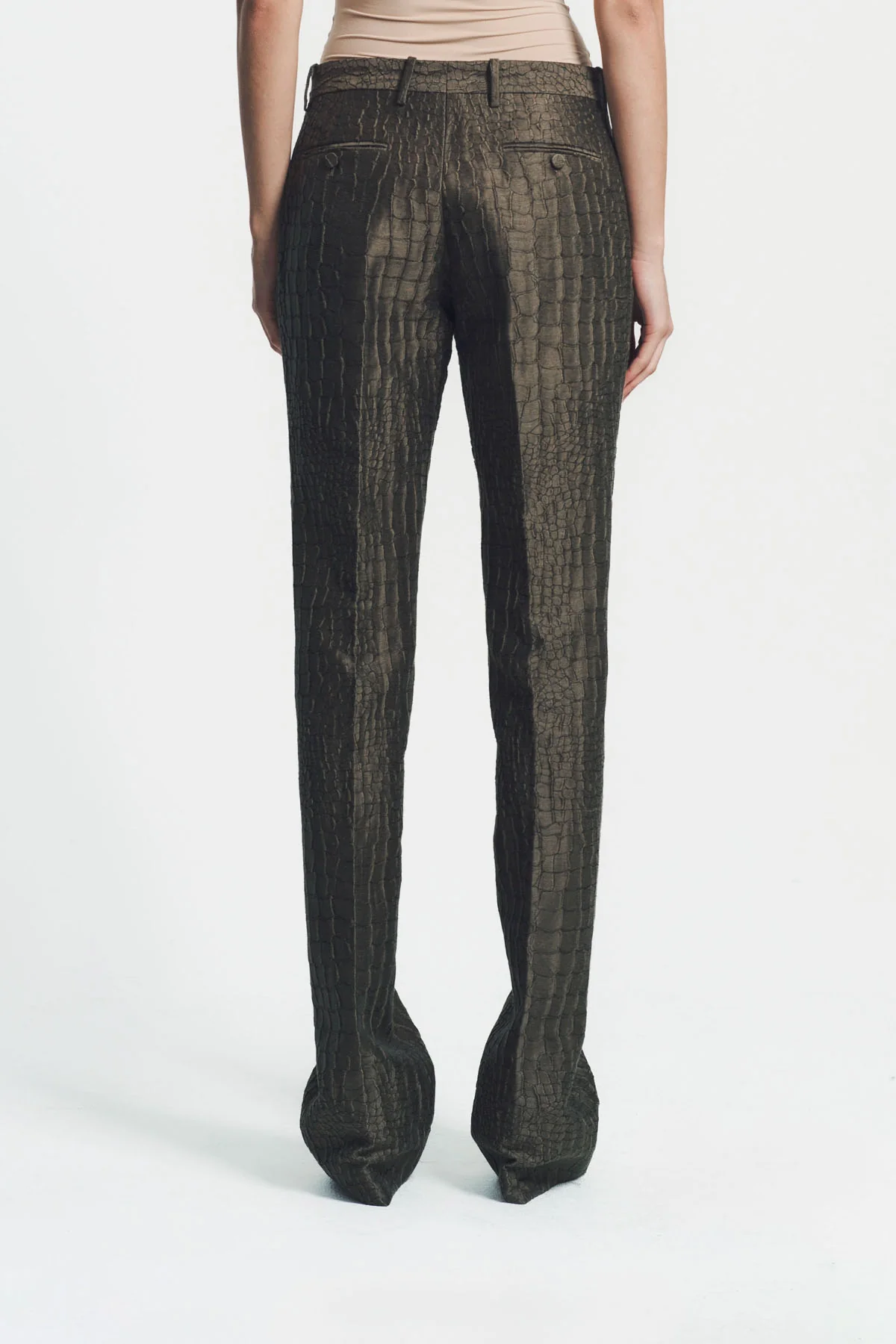 TOM FORD | CROCO JACQUARD TAILORED STRAIGHT PANTS - Image 4