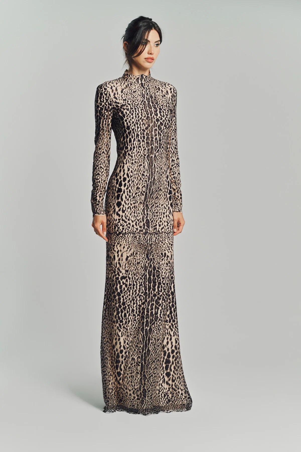 TOM FORD | LONG SLEEVE MOCK NECK EVENING DRESS - Image 4