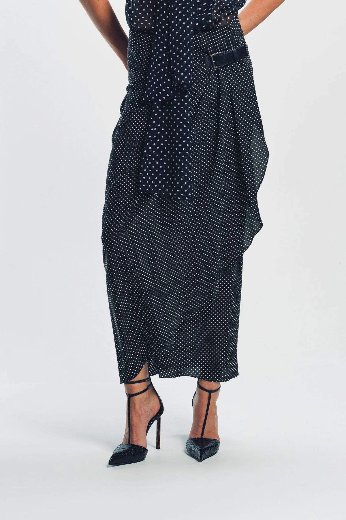 TOM FORD | POLKA DOT SILK SABLE WRAP SKIRT - Image 2