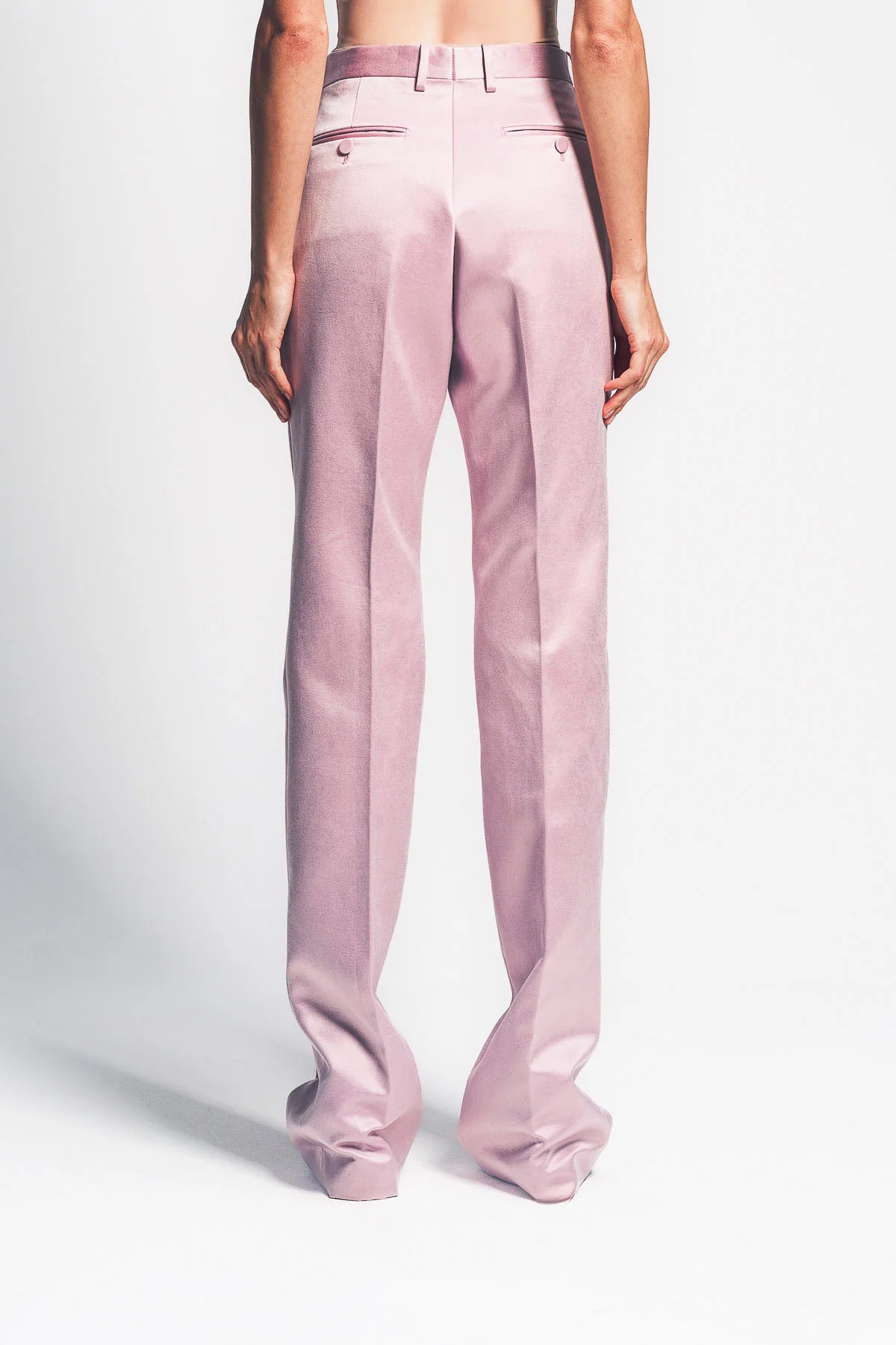 TOM FORD | WASHED COTTON SILK BLEND DUCHESSE TAILORED STRAIGHT PANTS - Image 4