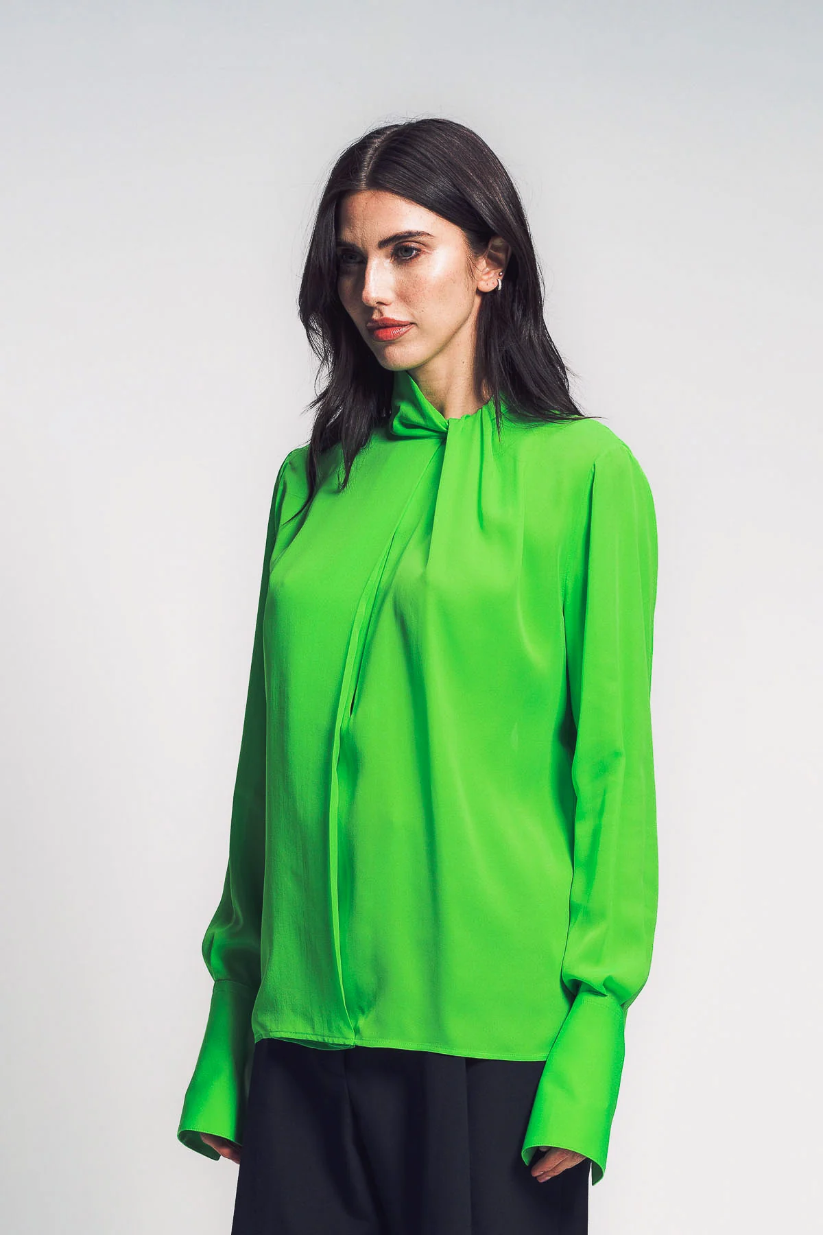 TOM FORD | WASHED SILK GEORGETTE LONG SLEEVE BLOUSE - Image 3