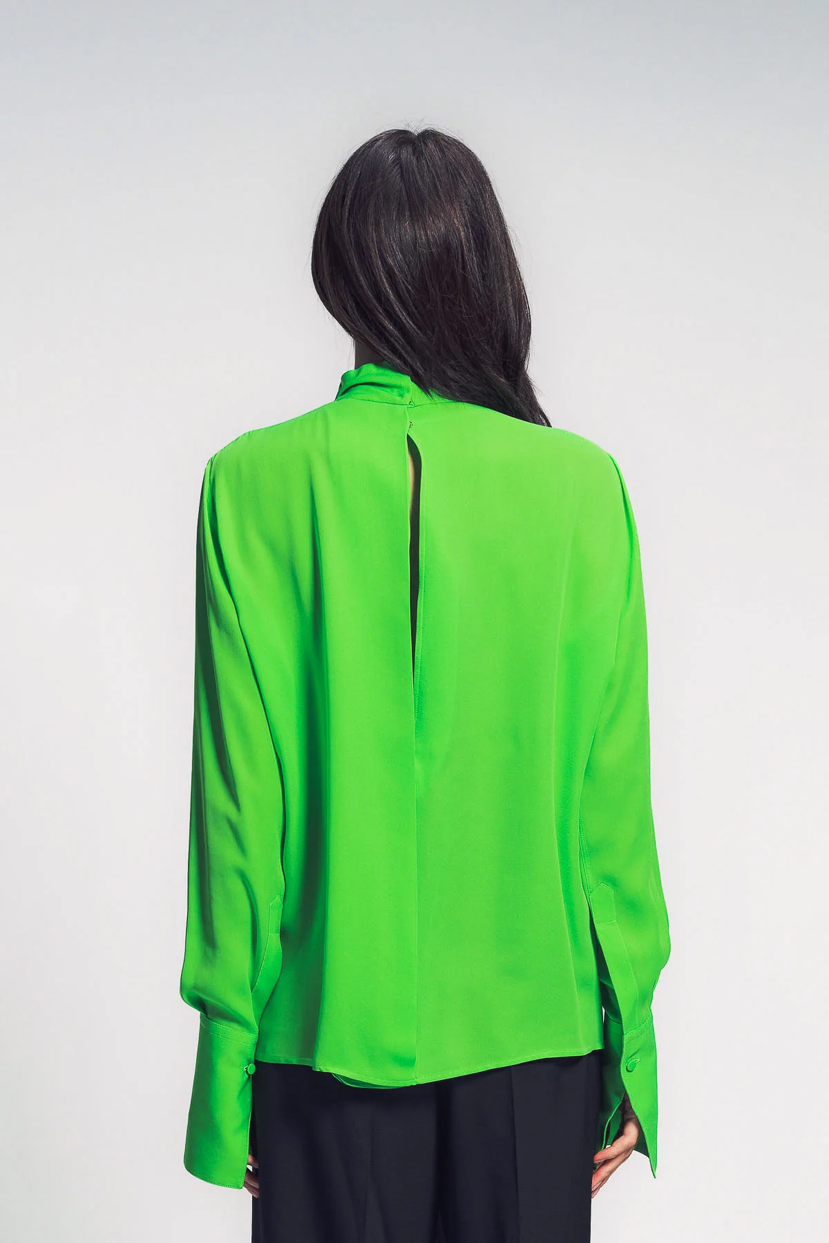 TOM FORD | WASHED SILK GEORGETTE LONG SLEEVE BLOUSE - Image 4