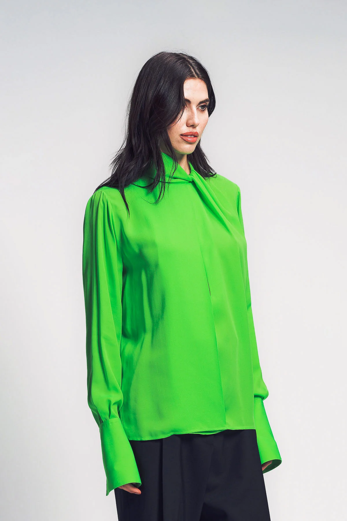 TOM FORD | WASHED SILK GEORGETTE LONG SLEEVE BLOUSE - Image 5