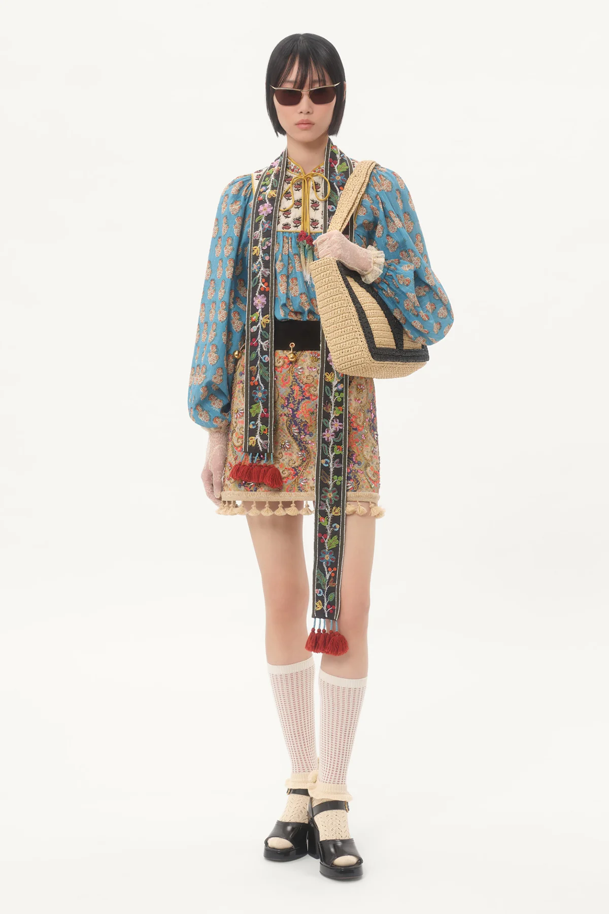 VALENTINO | EMBROIDERED FLORA SKIRT