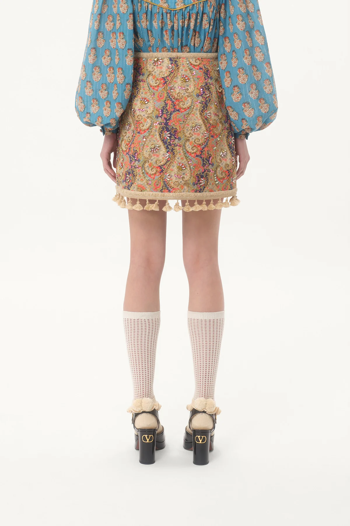 VALENTINO | EMBROIDERED FLORA SKIRT - Image 3
