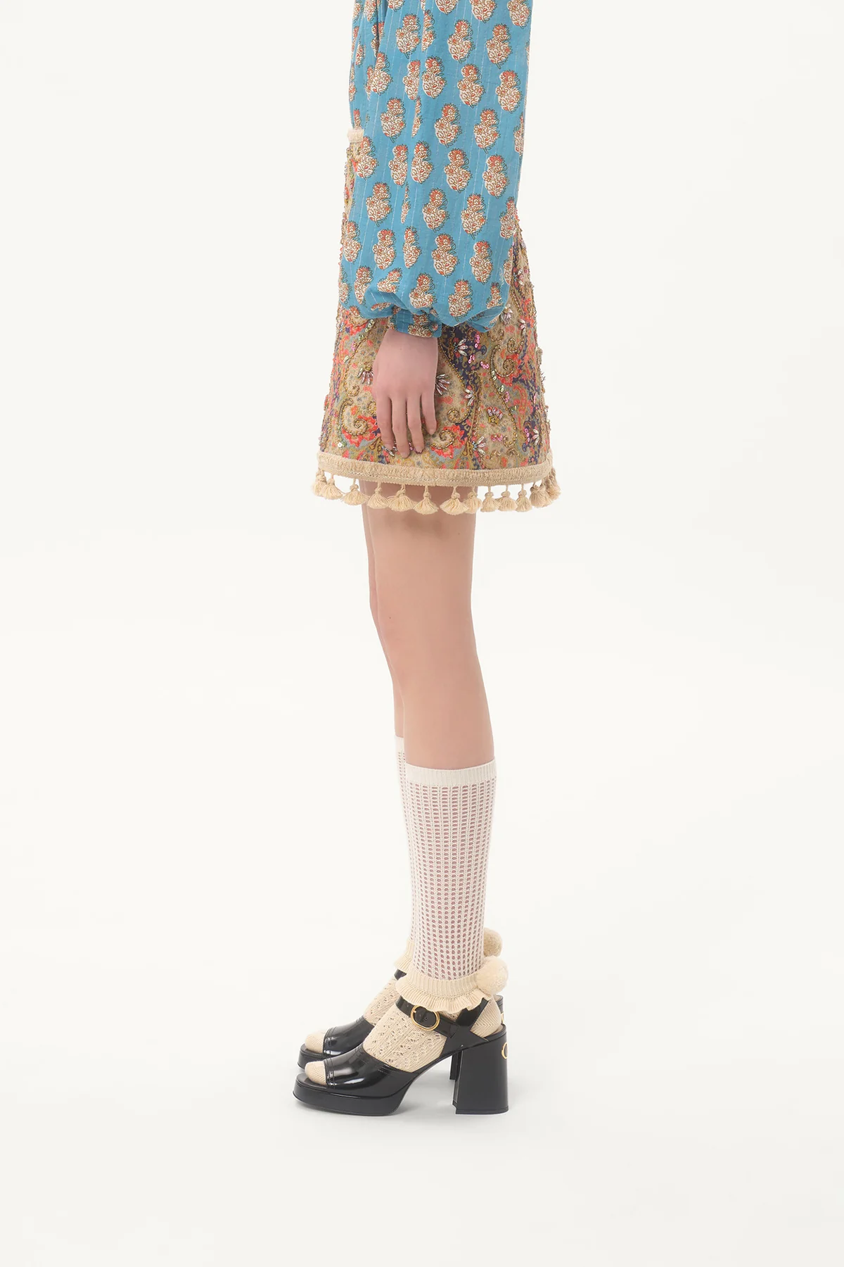 VALENTINO | EMBROIDERED FLORA SKIRT - Image 4