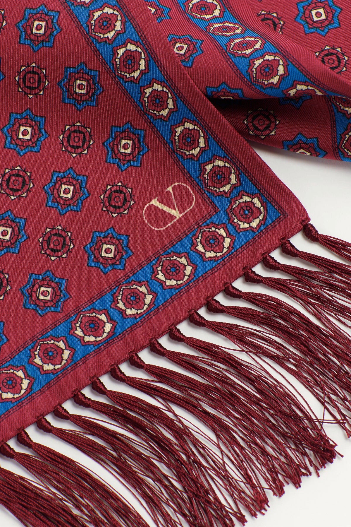 VALENTINO GARAVANI | CHAMBER SILK BANDEAU SCARF WITH FRINGE - Image 4