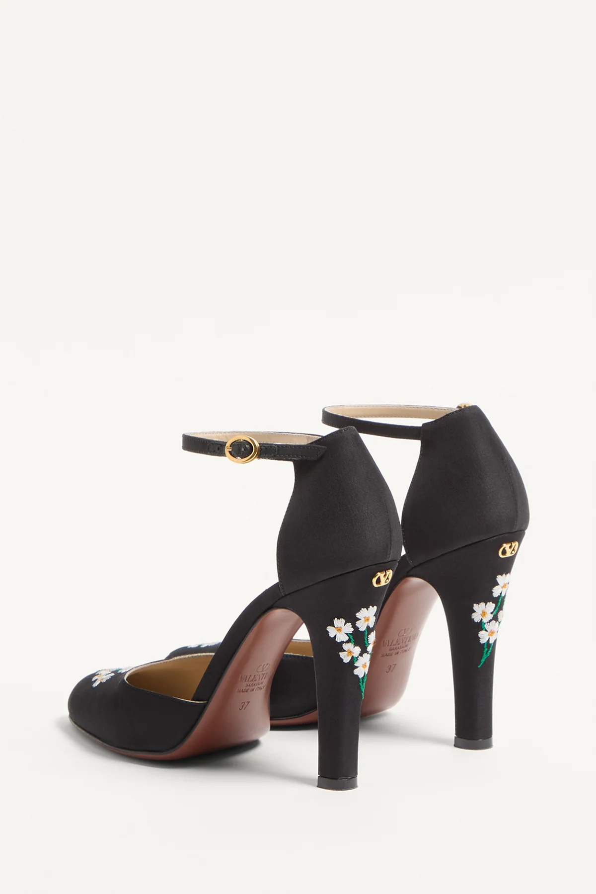 VALENTINO GARAVANI | EMBROIDERED ANKLE STRAP HEELS - Image 3