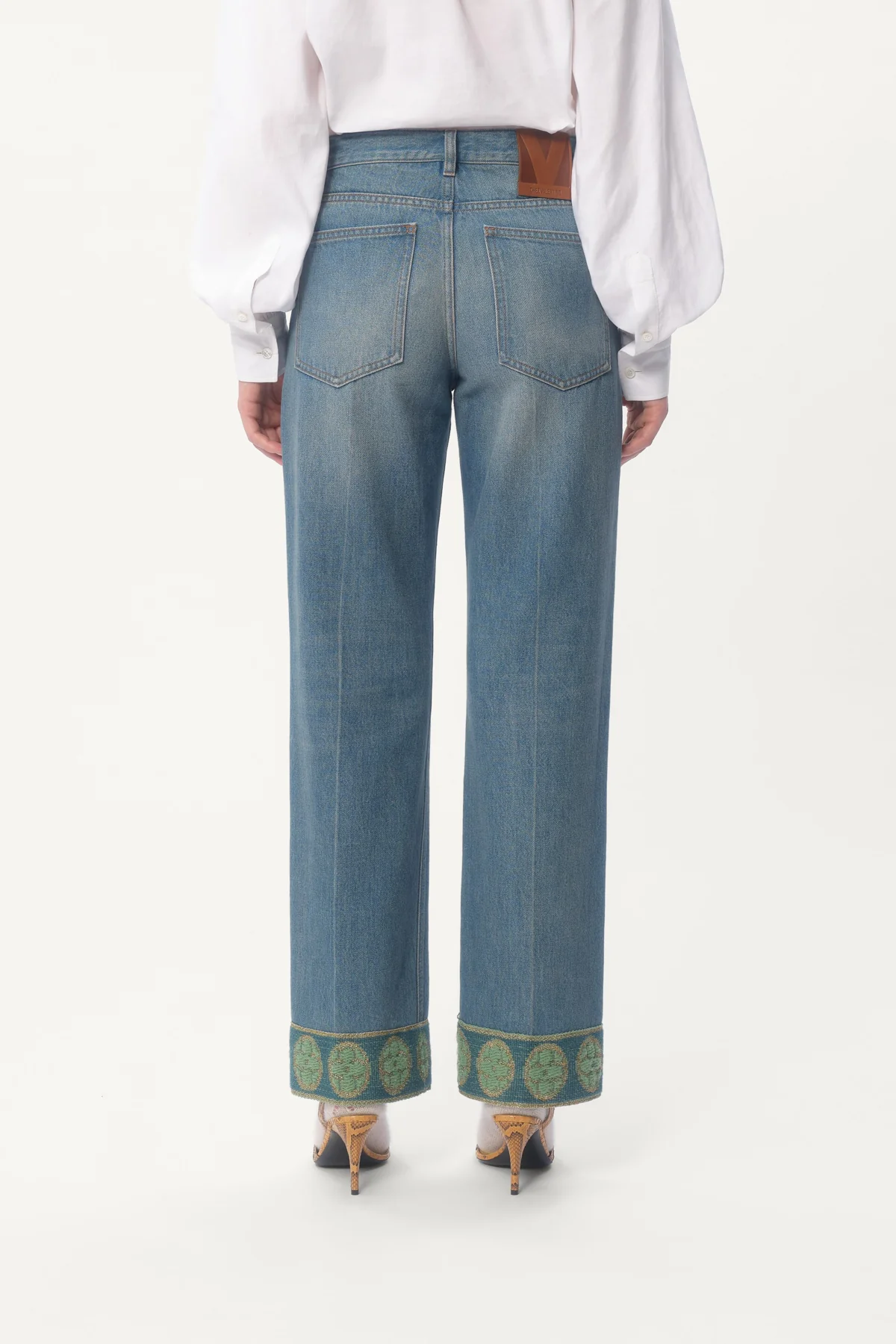 VALENTINO | JACQUARD TRIM JEANS - Image 4