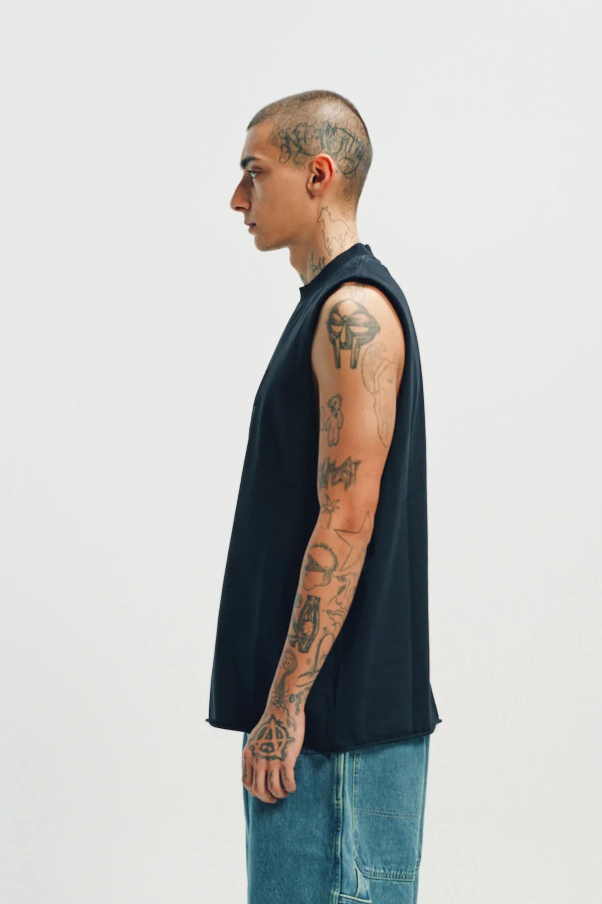 VETEMENTS | BIKER LEATHER CROSS MUCLE TEE - Image 3