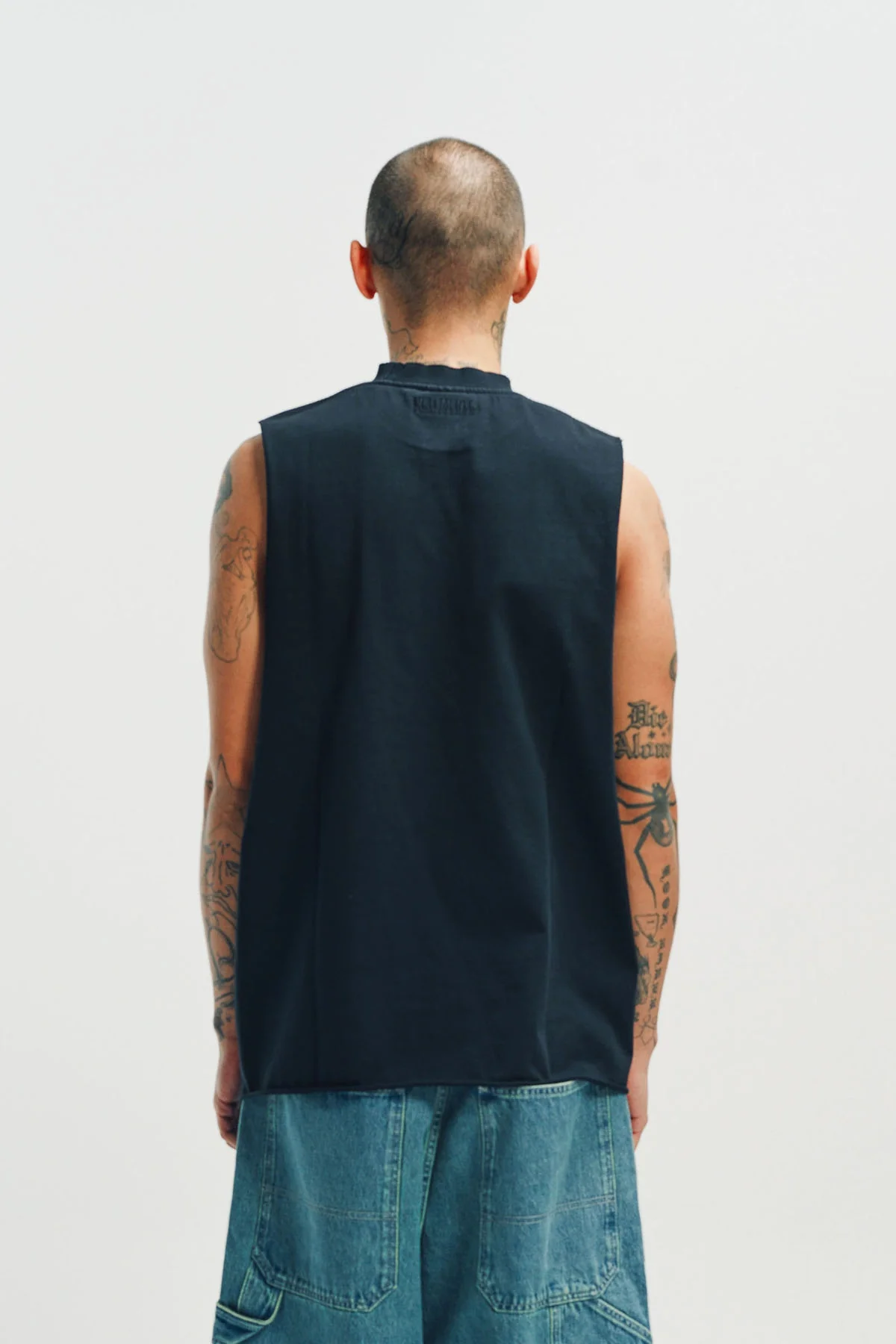 VETEMENTS | BIKER LEATHER CROSS MUCLE TEE - Image 4