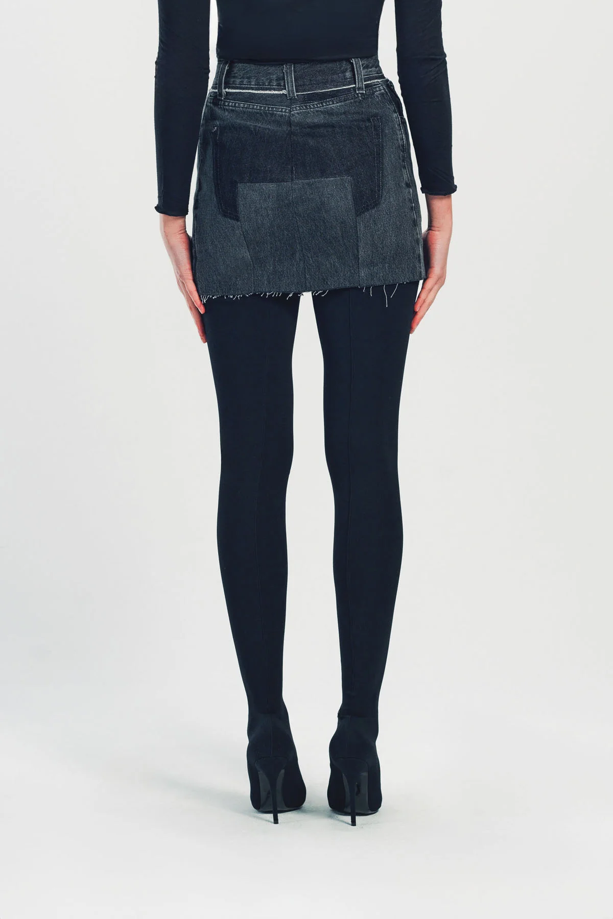 VETEMENTS | CUT-UP MINI DENIM SKIRT - Image 4