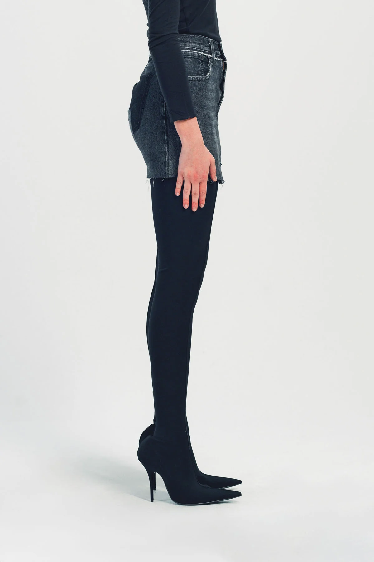 VETEMENTS | CUT-UP MINI DENIM SKIRT - Image 5