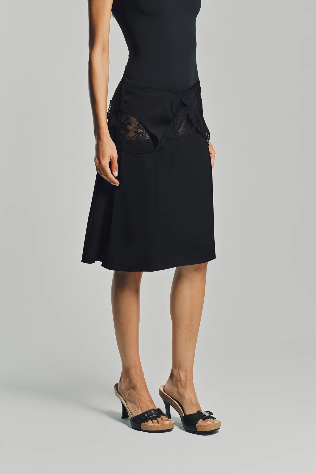 VETEMENTS | DROPDOWN LINGERIE SKIRT - Image 4