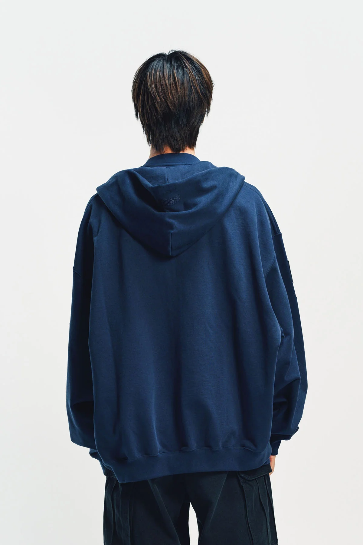 VETEMENTS | LEATHER BIKER CROSS ZIP-UP HOODIE - Image 3