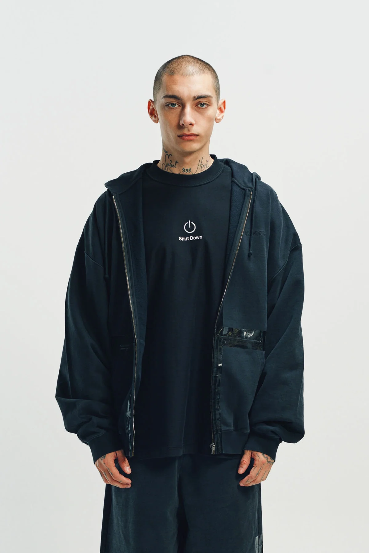 VETEMENTS | TAPED ZIP-UP HOODIE - Image 2