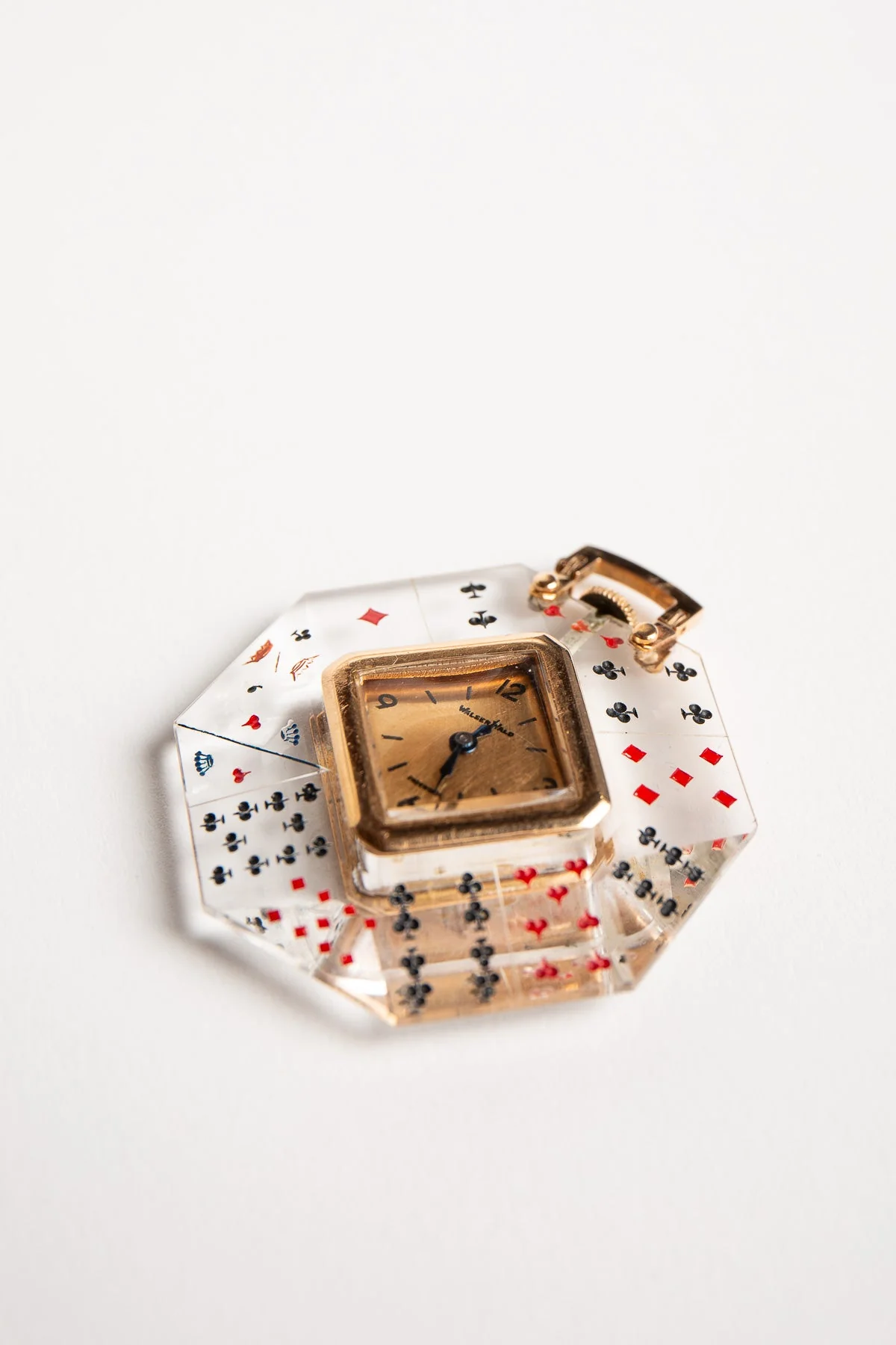 WALSER WALD | 1960'S CRYSTAL DECK OF CARDS WATCH PENDANT - Image 2