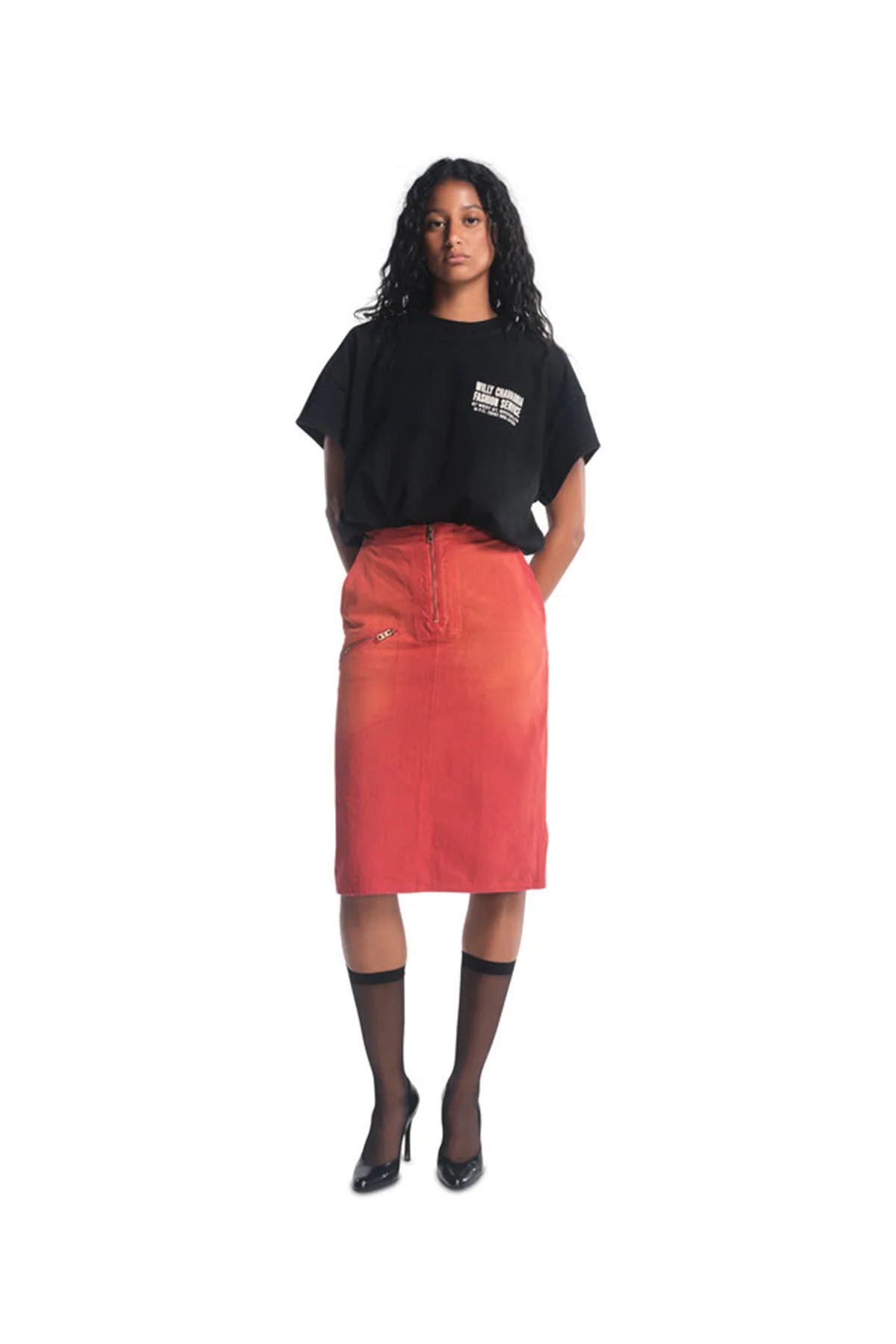 WILLY CHAVARRIA | WORKWEAR ZIPPED SKIRT - Image 7