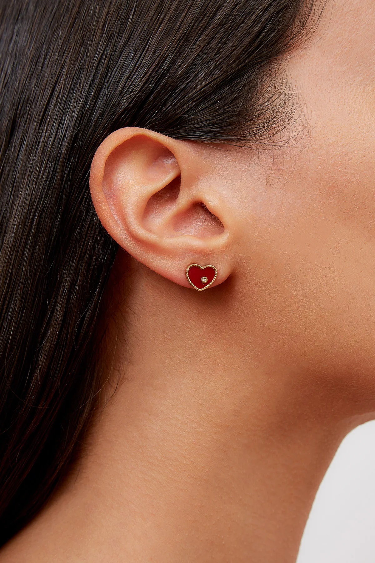 YVONNE LÉON | HEART AGATE EARRINGS - Image 2