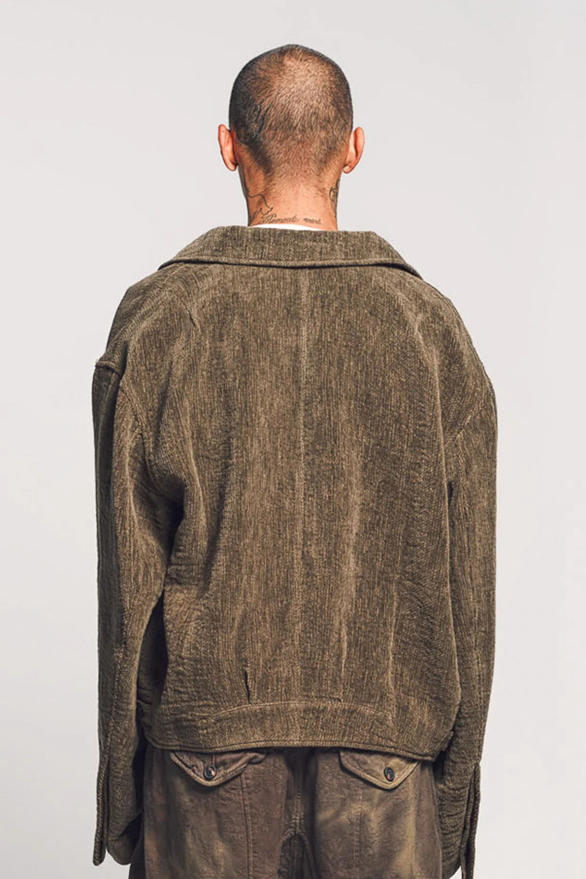 ZIGGY CHEN | CHENILLE CLOTH CROPPED WORKER JACKET - Image 4