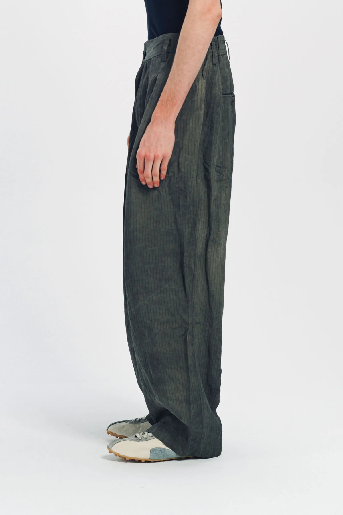 ZIGGY CHEN | DROP CROTCH PLEATED TROUSERS - Image 3