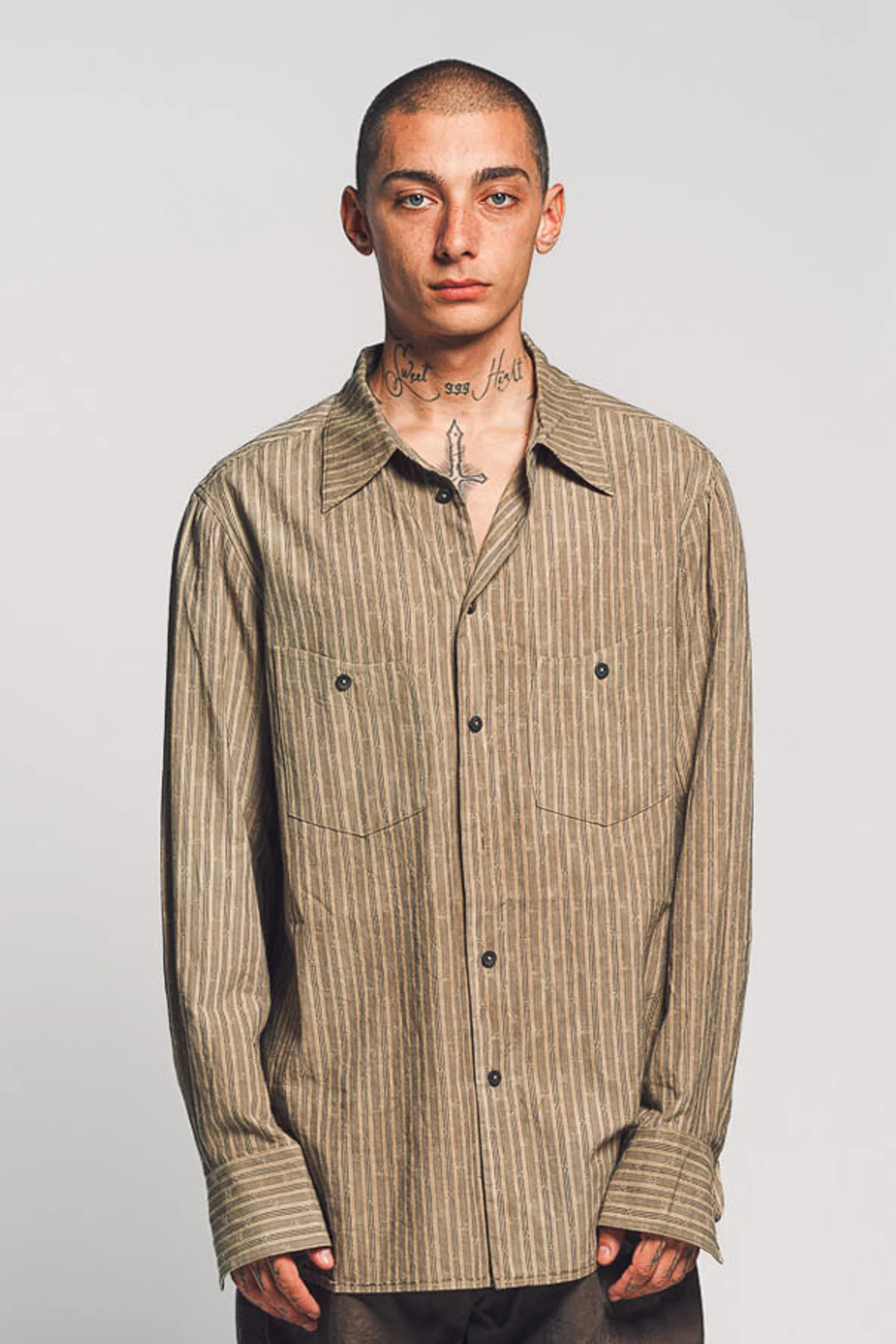 ZIGGY CHEN | SPREAD STRIPE LONG SLEEVE SHIRT - Image 2